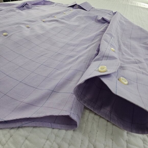 Brooks Brothers Regent Shirt Size 15 1/2 - 4/5 Lilac Windowpane Non-Iron EUC - Picture 3 of 16